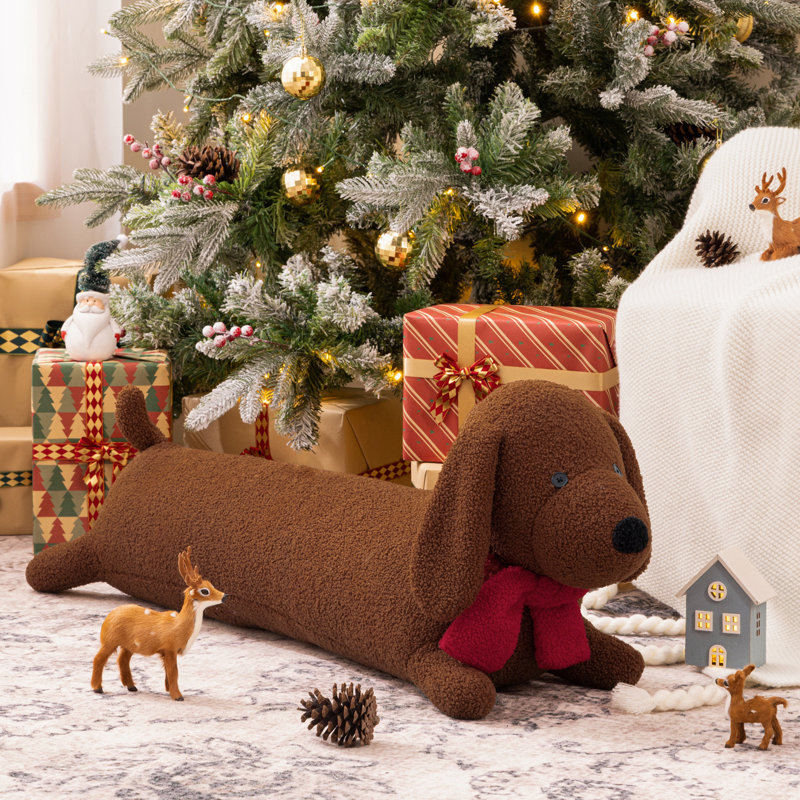 Coussin Phantoscope Christmas Animal Series, Coffee Dachshund