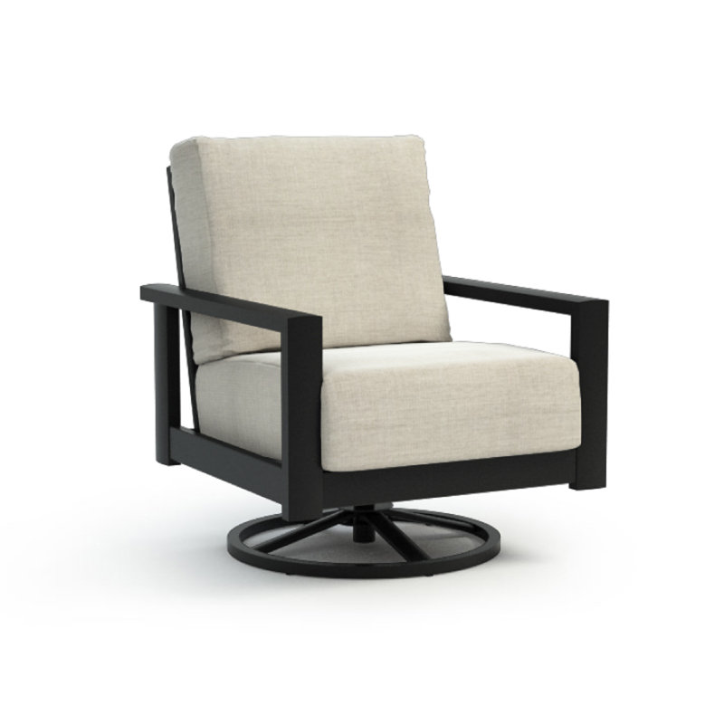 Chaise de patio pivotante avec coussins Elements, Noyer Blanc, Argenté Cast