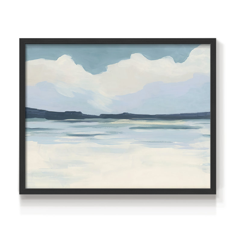 Cream Coastline I -Framed Print - Restickable, H 8 po x l 10 po, Noir, noir, noir, noir