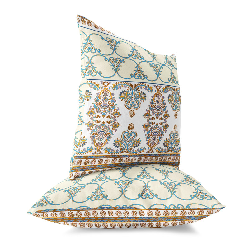 Floral Outdoor Reversible Throw Pillow, 16" x 16"