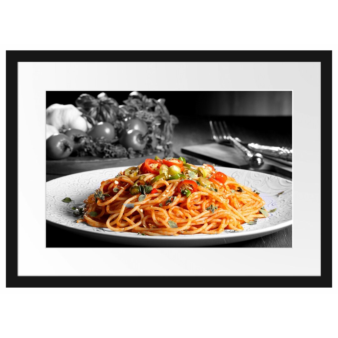 Gerahmtes Poster Schmackhafte Spaghetti Italia