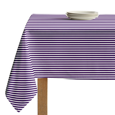 Purple Striped Tablecloth 104" x 60"