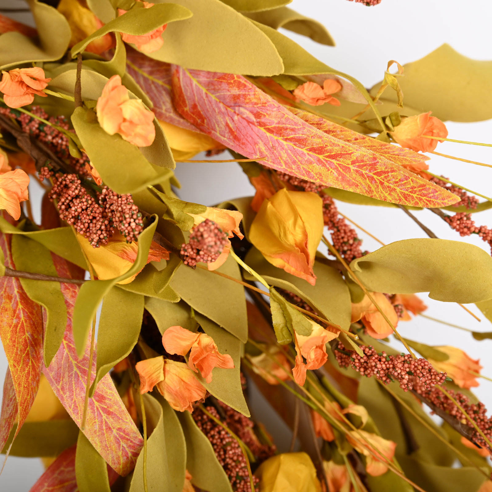 24" Handcrafted Foliage, Berry Thanksgiving Wreath
