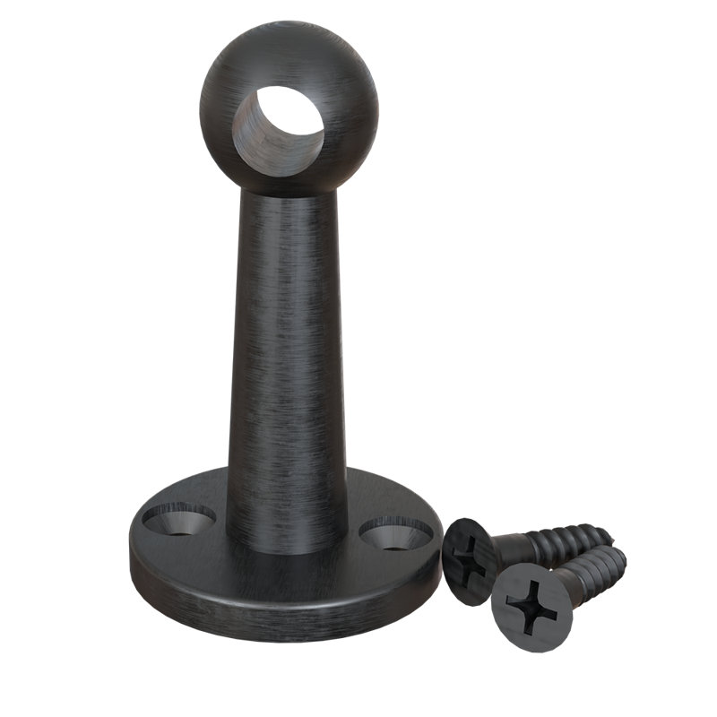Poteau central Traditional Gallery Rail, Noir mat