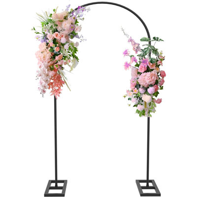 Support d'arrière-plan 6,6 pi - Cadre en métal pour mariage et fêtes avec base, noir