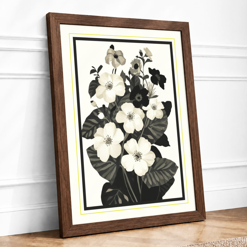Linocut Study Botanical - Framed Print, Walnut, A1 - 84.1 x 59.4 cm