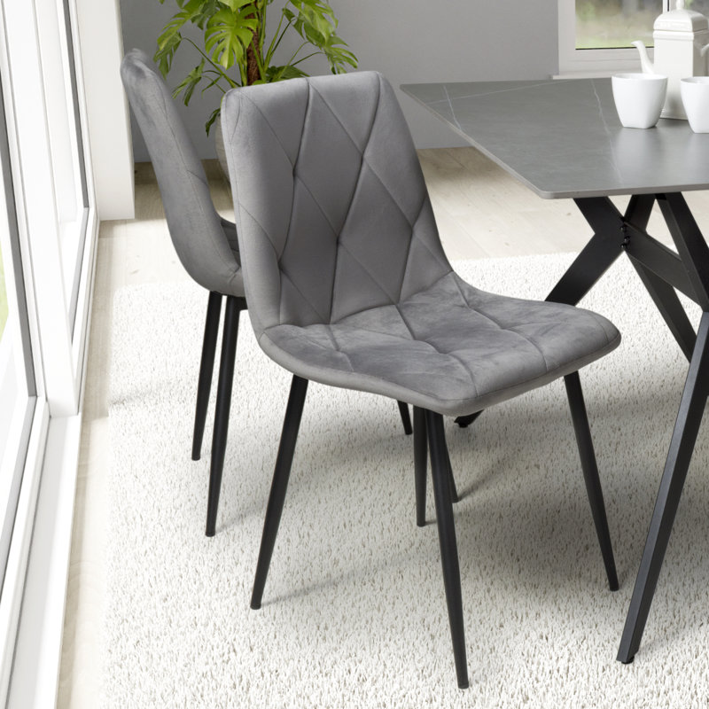 Dotyville 48cm H Upholstered Side Chair, Grey