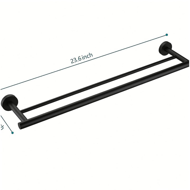 23.6'' Towel Bar Wall Mounted, Matte Black