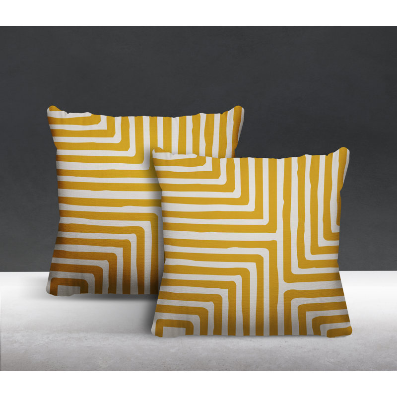  Coussin intérieur / extérieur carré, L 19 po x H 19 po, Jaune