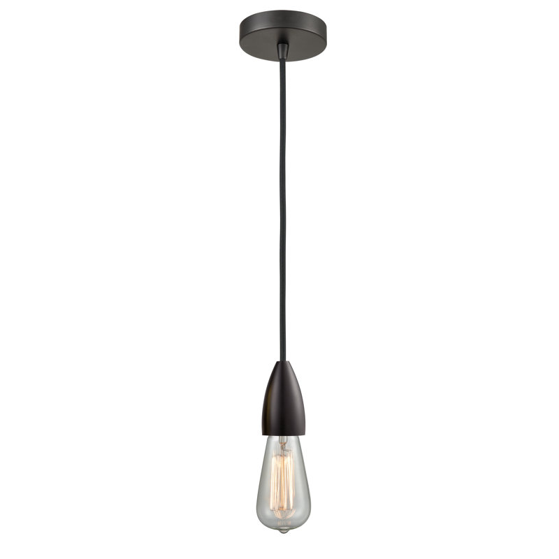 Cecile 1 - Light Single Pendant, Oil Rubbed Bronze/Black