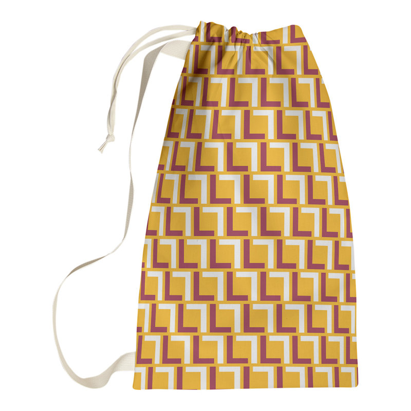 Arizona Fabric Laundry Bag with Handles, Large (36" H x 28" W), Black/Red/Yellow