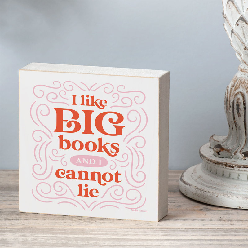 Big Books Freestanding Solid Wood Block Sign