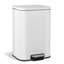 Poubelle à pédale blanche en acier inoxydable - 5,3 gallons / 20 L, anti-traces de doigts, couvercle à fermeture en douceur, seau intérieur amovible - Poubelle rectangulaire pour la cuisine, la salle de bain, le bureau, la chambre à coucher