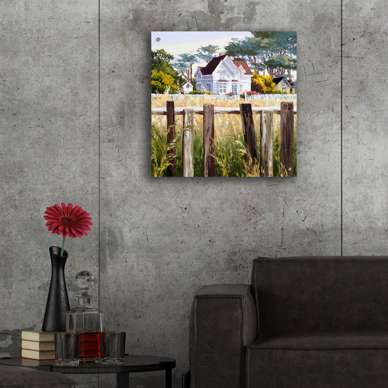 Art mural en verre acrylique épique «Victorian Triptych 3» par Erin Dertner, 24 po x 24 po, H 24 po x l 24 po