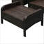 Ensemble de conversation extérieur en rotin tressé de 5 pièces avec 2 chaises longues rembourrées-1070276157