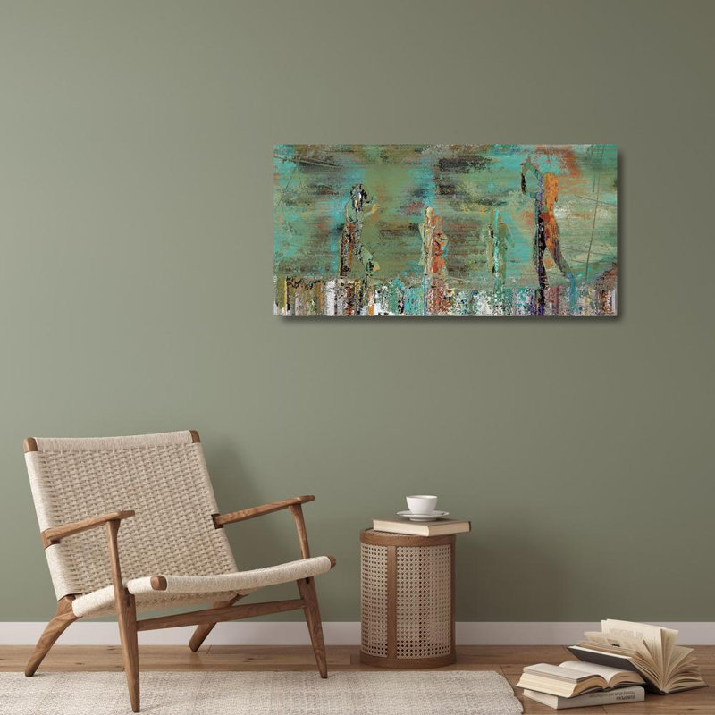 «Red Barrel Studio® Bolokofsky», art sur toile tendue de la galerie Ronald, titre: Patina Play, H 22 po x l 40 po