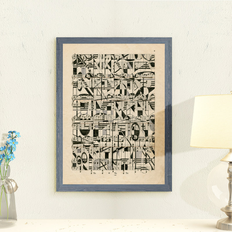 "Graphic Notes" par Paul Cezanne - reproduction d'art encadrée, H 38 po x l 28 po x P 1,25 po, Toile avec cadre gris