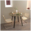 35.43" Round Dining Table, Rustic Brown MDF Kitchen Table for Small Spaces