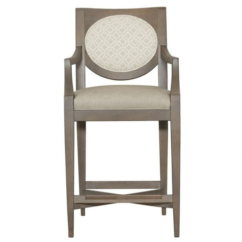 Tabouret de comptoir de 26,5 po Rocco, Noyer, 7602 Crème
