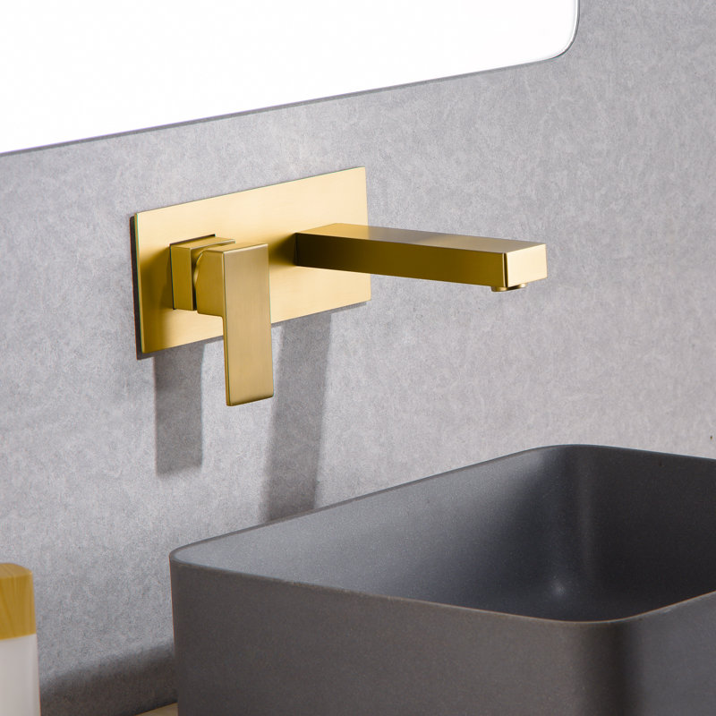 Bathroom Vanity faucet, Vanities Faucets Wall Sink Faucet Single Hole with Left-Handed, Brushed Gold
