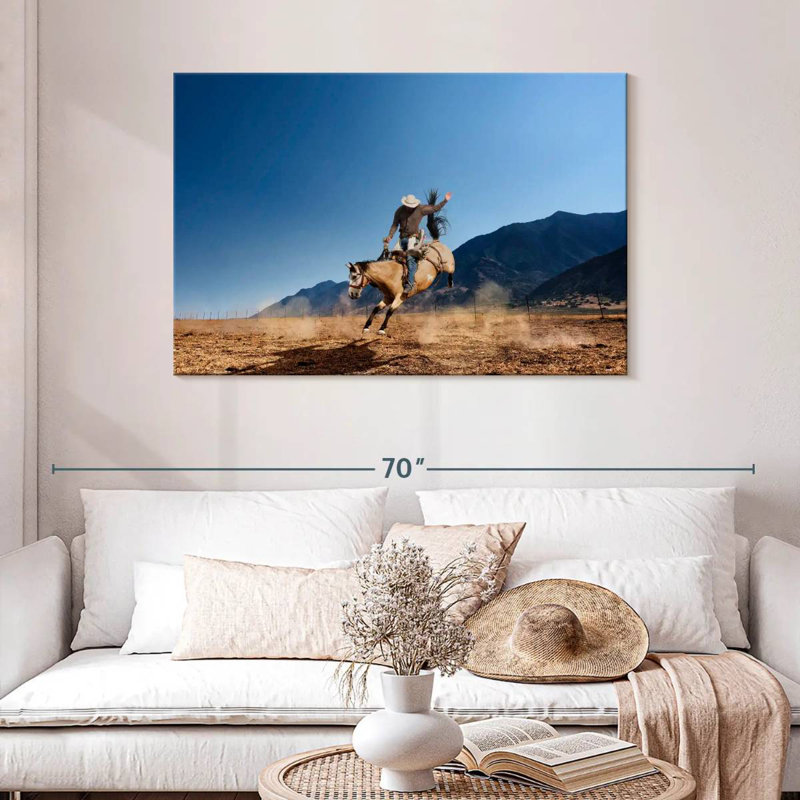 Lelar Western Cowboy, 30" H x 45" W