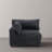 Upholstered Gray Faux Rabbit Fur Flannel Armchair with Pillow Back, One Arm Single Chair Module Part For Sectional Sofa-280582039