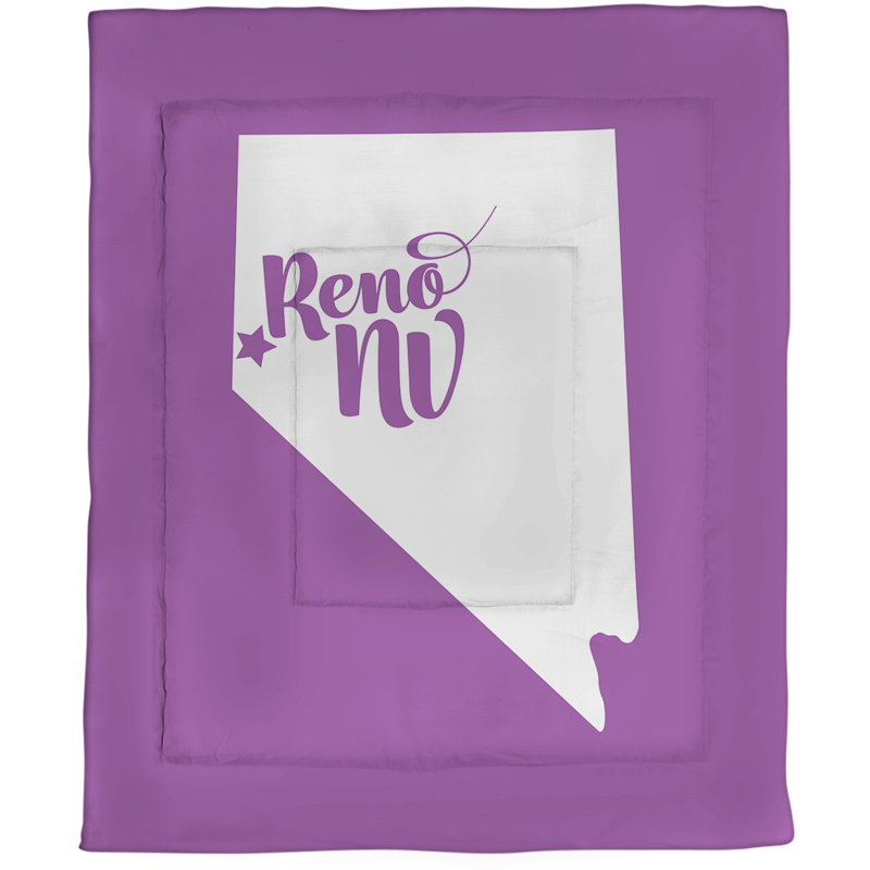Nevada Modern & Contemporary Polyester Percale Comforter, Twin Comforter, Violet