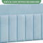 Lit simple en velours pour enfants avec tiroir, profil bas, lattes de bois, bleu