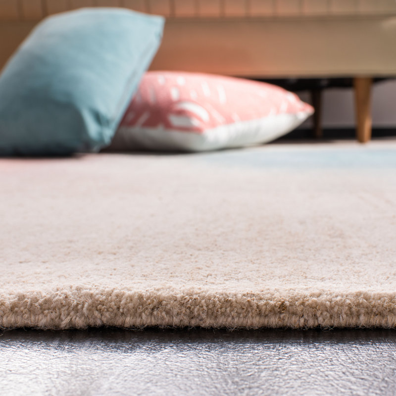 Multicolor Geometric Hand-Knotted Wool and Silk 6' x 9' Rug