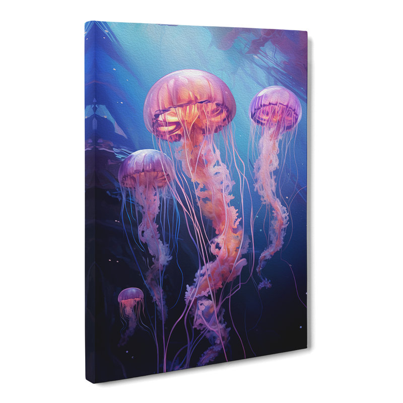 Jellyfish Realism Art - Wrapped Canvas, 50cm H x 35cm W x 3cm D