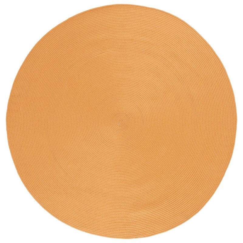Tapis de couleur unie tressé tissé à la main, Rond 6 pi