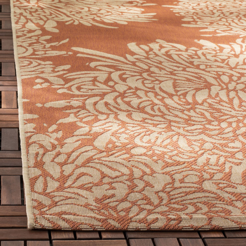 Tapis à motif floral Chrysanthemum Martha Stewart, Rectangle 5 pi 3 po x 7 pi 7 po