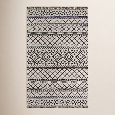 Bronte Black Gray Hand-Tufted Wool Rug