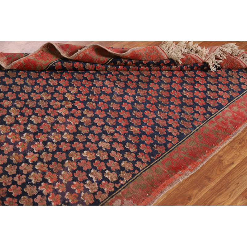 Tapis turc Karabagh pré-1900 à teinture végétale antique fabriqué à la main 4 x 6
