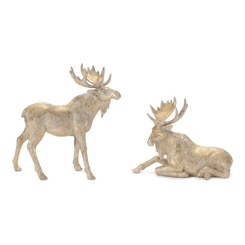 Figurine orignal d'hiver (ensemble de 2)