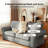 Boneless 83" Modern Loveseat Sofa for Living Room with Round Arms, Piping Detail & Soft Corduroy-1081241413