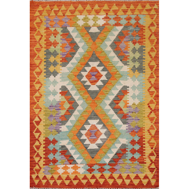 Tapis décoratif en laine South Western Kilim 3 x 5