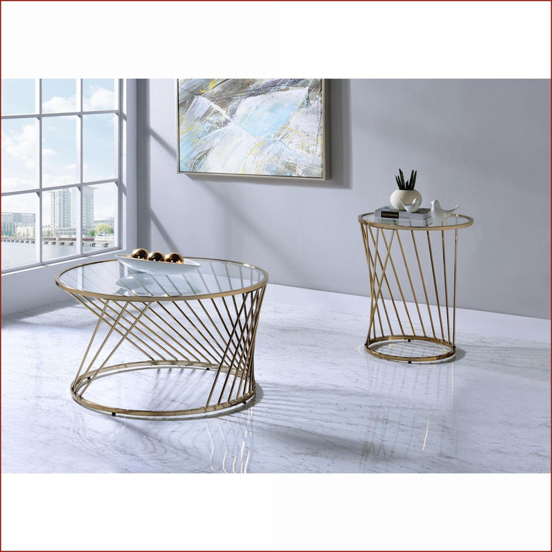 Table basse Magenta avec plateau en verre et finition noire - Design carré moderne Cadre en V robuste