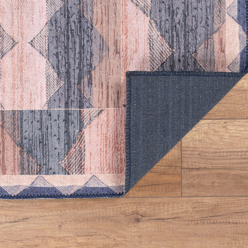 Tapis luxueux lavable à la machine, 4,9 x 7,5 pieds, 100% polyester, 1850 g / m², hauteur des poils: 0,2 pouce | Envers écologique en polyester recyclé | Parfait pour le salon et la chambre à coucher, conception douce et durable