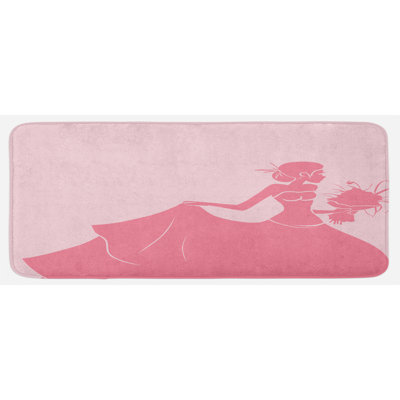 Glam Solid Color Polyester Kitchen Mat