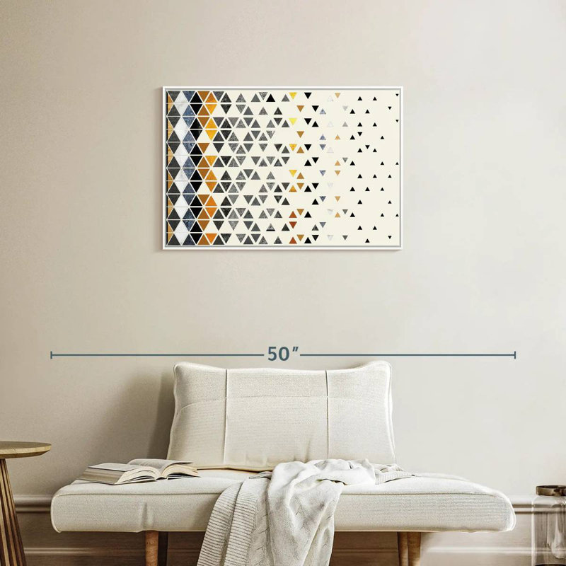 Triangle de folie, Cadre flottant blanc, 31 po x 21 po
