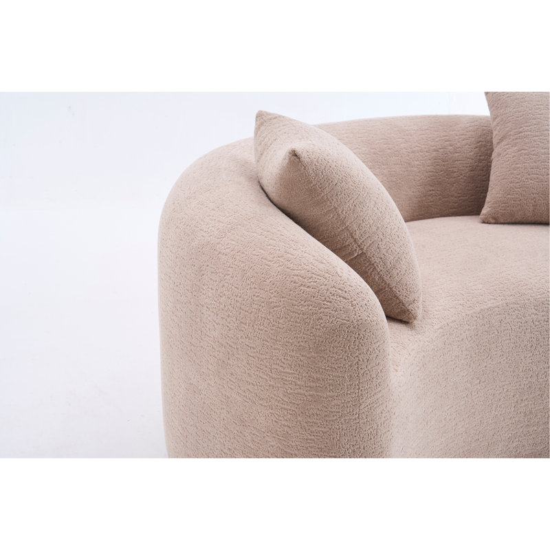 Canapé modulaire courbé en S en chenille: double profondeur (21,3 po et 26,8 po), sans assemblage, compact pour les petits espaces, 400 lb