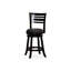 Tabouret pivotant de 24 po à hauteur de comptoir, tissu gris anthracite - siège à dossier à lattes fonctionnel-621822626