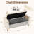 Upholstered Storage Bench with Two Pillows and Arms, Button-Tufted End of Bed Bench for Living Room, Bedroom, Entryway-108276546-108276547