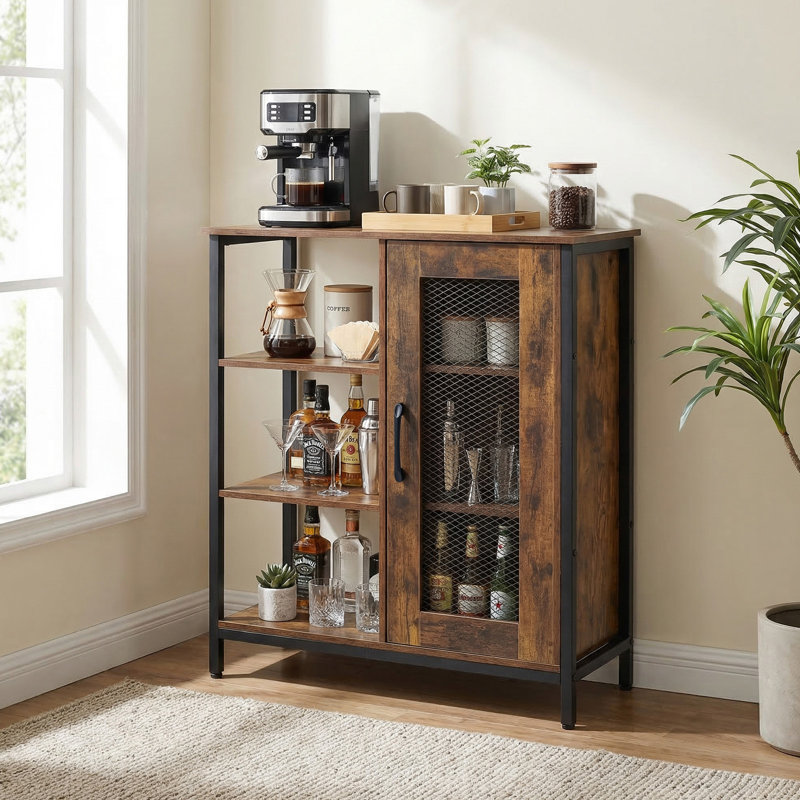 70cm Sideboard, Brown/Black