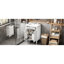 Meuble-lavabo de 61 cm (24 po), deux portes, tiroir, lavabo en céramique et fonction de fermeture en douceur pour salles de bain compactes. Rangement à 2 portes de 61 cm (24 po), rails coulissants basculants.