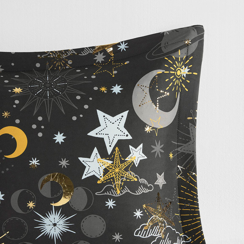 Literie , Édredon pour lit double / grand lit + 3 pièces s, Anthracite / Or