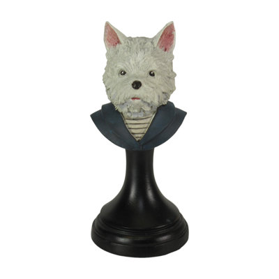 Westie en résine marin chien sur pied
