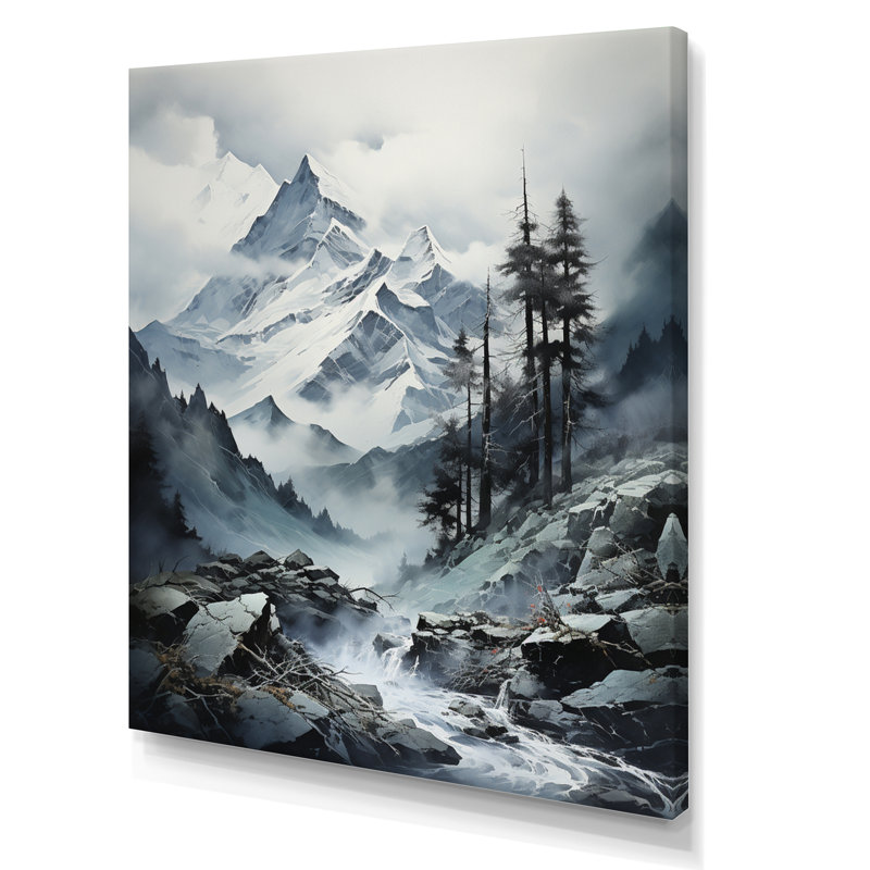 Batichon Canada, majestueux pics sur toile, Toile tendue, H 32 po x l 24 po x P 1 po