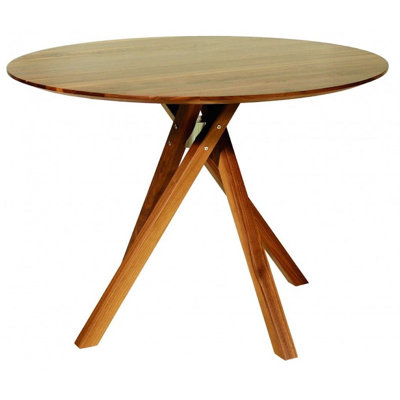 Table de salle à manger fixe en bois de noyer naturel